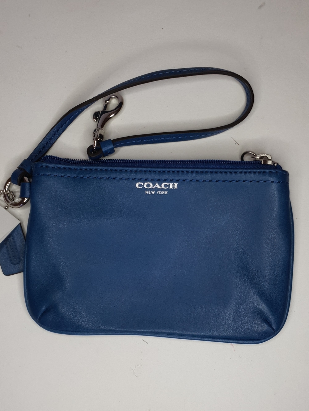 COACH Blue Leather Small Wristlet - NWT